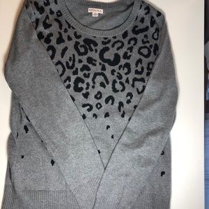Merona sweater leopard print gray